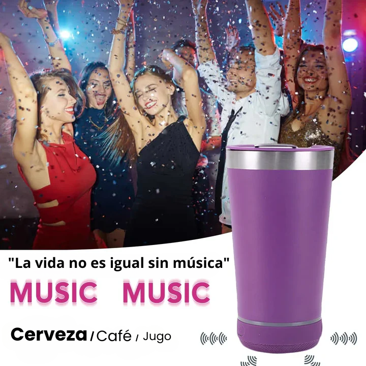 Vaso térmico con parlante Bluetooh